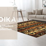 Ultra Soft Area Rug, Non Slip, Stain Resistant, Washable Area Rugs for Living Room, Bedroom, Contemporary Warm Palette Pattern(Brown)