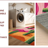 Ultra Soft Area Rug, Non Slip, Stain Resistant, Washable Area Rugs for Living Room, Bedroom, Western Pink Cactus Bathroom Absorbent Boot Rug(Green)