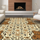 Ultra Soft Area Rug, Non Slip, Stain Resistant, Washable Area Rugs for Living Room, Bedroom, Charming Animal Print Design(Beige)