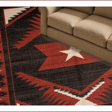 Ultra Soft Area Rug, Non Slip, Stain Resistant, Washable Area Rugs for Living Room, Bedroom, Primitive Dark Toned Geometric(Red)
