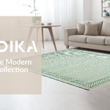 Ultra Soft Area Rug, Non Slip, Stain Resistant, Washable Area Rugs for Living Room, Bedroom, Chic Symmetrical Patterned Decor(Gray)