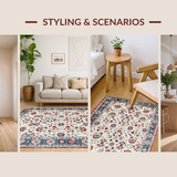 Ultra Soft Area Rug, Non Slip, Stain Resistant, Washable Area Rugs for Living Room, Bedroom, Trendy Cozy Organic Shapes(Beige)