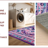 Ultra Soft Area Rug, Non Slip, Stain Resistant, Washable Area Rugs for Living Room, Bedroom, Vibrant Aztec Geometry Aesthetic(Pink)