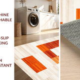 Ultra Soft Area Rug, Non Slip, Stain Resistant, Washable Area Rugs for Living Room, Bedroom, Striking Organic Patterned Visual(Orange)
