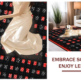Ultra Soft Area Rug, Non Slip, Stain Resistant, Washable Area Rugs for Living Room, Bedroom, Retro Geometric Dice Motif(Black)