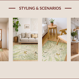 Ultra Soft Area Rug, Non Slip, Stain Resistant, Washable Area Rugs for Living Room, Bedroom, Artistic Nature-Inspired Insect Motif(Beige)