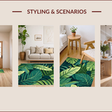 Ultra Soft Area Rug, Non Slip, Stain Resistant, Washable Area Rugs for Living Room, Bedroom, Vibrant Nature-Inspired Accent Design(Green)