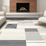 Ultra Soft Area Rug, Non Slip, Stain Resistant, Washable Area Rugs for Living Room, Bedroom, Contemporary Cream Geometric Statement(Beige)