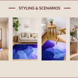 Ultra Soft Area Rug, Non Slip, Stain Resistant, Washable Area Rugs for Living Room, Bedroom, Elegant Gradient Color Fusion(Purple)