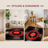Ultra Soft Area Rug, Non Slip, Stain Resistant, Washable Area Rugs for Living Room, Bedroom, Dynamic Rhythm-themed Graphic(Black)