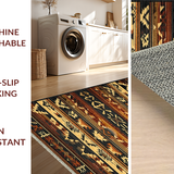 Ultra Soft Area Rug, Non Slip, Stain Resistant, Washable Area Rugs for Living Room, Bedroom, Contemporary Warm Palette Pattern(Brown)