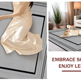 Ultra Soft Area Rug, Non Slip, Stain Resistant, Washable Area Rugs for Living Room, Bedroom, Contemporary Neutral Tiled Art(Gray)