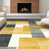 Ultra Soft Area Rug, Non Slip, Stain Resistant, Washable Area Rugs for Living Room, Bedroom, Stylish Contemporary Ogee Patterns(Gold)