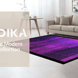 Ultra Soft Area Rug, Non Slip, Stain Resistant, Washable Area Rugs for Living Room, Bedroom, Contemporary Cool Geometric Aesthetic(Purple)