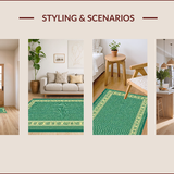 Ultra Soft Area Rug, Non Slip, Stain Resistant, Washable Area Rugs for Living Room, Bedroom, Vintage Green Farmhouse Living Room Stain-Resistant Carpet(Green)