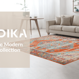 Ultra Soft Area Rug, Non Slip, Stain Resistant, Washable Area Rugs for Living Room, Bedroom, Bold Striped Design with Cozy Vibes(Orange)