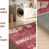 Ultra Soft Area Rug, Non Slip, Stain Resistant, Washable Area Rugs for Living Room, Bedroom, Unique Animal Print Boho Vibe(Red)