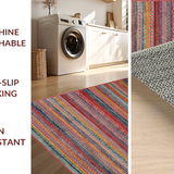 Ultra Soft Area Rug, Non Slip, Stain Resistant, Washable Area Rugs for Living Room, Bedroom, Eclectic Multicolor Ethnic Design(Red)