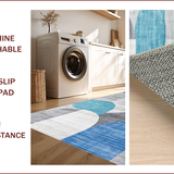 Ultra Soft Area Rug, Non Slip, Stain Resistant, Washable Area Rugs for Living Room, Bedroom, Contemporary Soft Circular Aesthetic(Blue)