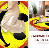 Ultra Soft Area Rug, Non Slip, Stain Resistant, Washable Area Rugs for Living Room, Bedroom, Funky Black and White Medallion(Yellow)
