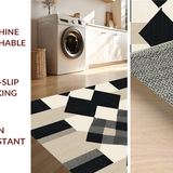 Ultra Soft Area Rug, Non Slip, Stain Resistant, Washable Area Rugs for Living Room, Bedroom, Refined Modern Lattice Design(Beige)