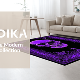 Ultra Soft Area Rug, Non Slip, Stain Resistant, Washable Area Rugs for Living Room, Bedroom, Eerie Black and White Contrast(Purple)