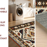 Ultra Soft Area Rug, Non Slip, Stain Resistant, Washable Area Rugs for Living Room, Bedroom, Rustic Southwestern Ethnic Motif(Brown)