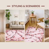 Ultra Soft Area Rug, Non Slip, Stain Resistant, Washable Area Rugs for Living Room, Bedroom, Elegant Watercolor Floral Expression(Pink)