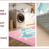 Ultra Soft Area Rug, Non Slip, Stain Resistant, Washable Area Rugs for Living Room, Bedroom, Unicorn-Themed Plush Nursery Area Carpet(Red)
