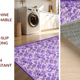 Ultra Soft Area Rug, Non Slip, Stain Resistant, Washable Area Rugs for Living Room, Bedroom, Minimalist Purple Blossom Theme(Pink)