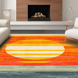 Ultra Soft Area Rug, Non Slip, Stain Resistant, Washable Area Rugs for Living Room, Bedroom, Playful Abstract Sunlit Design(Yellow)
