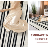 Contemporary Black and White Linear Contrast Featuring Bold Stripes(Beige)