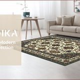 Ultra Soft Area Rug, Non Slip, Stain Resistant, Washable Area Rugs for Living Room, Bedroom, Elegant Vintage Paisley Motif(Beige)