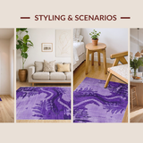 Ultra Soft Area Rug, Non Slip, Stain Resistant, Washable Area Rugs for Living Room, Bedroom, Trendy Plush Watercolor Design(Purple)