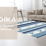 Ultra Soft Area Rug, Non Slip, Stain Resistant, Washable Area Rugs for Living Room, Bedroom, Elegant Blue and Gray Pattern(Blue)
