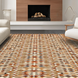 Ultra Soft Area Rug, Non Slip, Stain Resistant, Washable Area Rugs for Living Room, Bedroom, Chic Earthy Geometric Weave(Orange)
