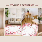 Ultra Soft Area Rug, Non Slip, Stain Resistant, Washable Area Rugs for Living Room, Bedroom, Graceful Modern Floral Fusion(Pink)