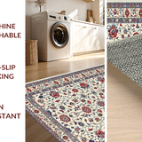 Ultra Soft Area Rug, Non Slip, Stain Resistant, Washable Area Rugs for Living Room, Bedroom, Chic Warm Neutral Palette(White)