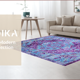 Ultra Soft Area Rug, Non Slip, Stain Resistant, Washable Area Rugs for Living Room, Bedroom, Vibrant Boho Geometric Fusion(Blue)