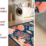 Ultra Soft Area Rug, Non Slip, Stain Resistant, Washable Area Rugs for Living Room, Bedroom, Rustic Navy Diamond Arrangement(Blue)
