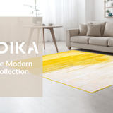 Ultra Soft Area Rug, Non Slip, Stain Resistant, Washable Area Rugs for Living Room, Bedroom, Artistic Yellow and White Fusion(Yellow)