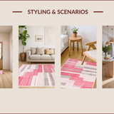 Ultra Soft Area Rug, Non Slip, Stain Resistant, Washable Area Rugs for Living Room, Bedroom, Trendy Marbleized Abstract Aesthetic(Pink)