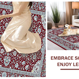 Ultra Soft Area Rug, Non Slip, Stain Resistant, Washable Area Rugs for Living Room, Bedroom, Cozy Lattice Floral Accents(Red)