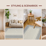 Ultra Soft Area Rug, Non Slip, Stain Resistant, Washable Area Rugs for Living Room, Bedroom, Rustic Textured Patterned Design(Gray)