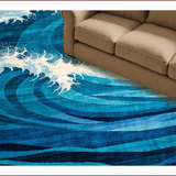 Ultra Soft Area Rug, Non Slip, Stain Resistant, Washable Area Rugs for Living Room, Bedroom, Serene Oceanic Color Blend(Blue)