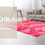 Ultra Soft Area Rug, Non Slip, Stain Resistant, Washable Area Rugs for Living Room, Bedroom, Elegant Modern Wildlife Theme(Pink)