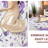 Ultra Soft Area Rug, Non Slip, Stain Resistant, Washable Area Rugs for Living Room, Bedroom, Elegant Round Soft Pastel Motif(Purple)
