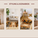 Ultra Soft Area Rug, Non Slip, Stain Resistant, Washable Area Rugs for Living Room, Bedroom, Chic Irregular Striped Aesthetic(Gold)