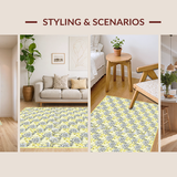 Ultra Soft Area Rug, Non Slip, Stain Resistant, Washable Area Rugs for Living Room, Bedroom, Vibrant Cheerful Daisy Motif(Yellow)