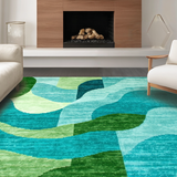 Ultra Soft Area Rug, Non Slip, Stain Resistant, Washable Area Rugs for Living Room, Bedroom, Stylish Lattice Inspired Layout(Blue)